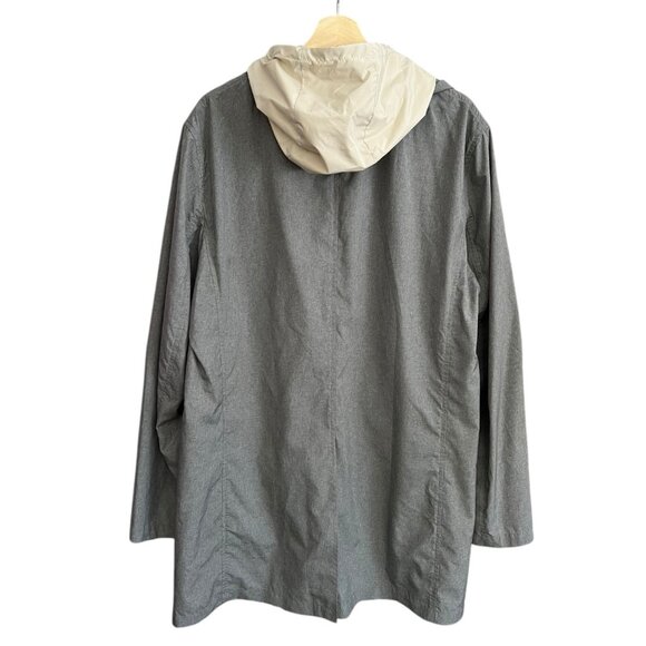 Zerosettanta Studio Men Hooded Tailored Rain Jacket Gray IT 54 US L Quiet Luxury - Picture 2 of 11